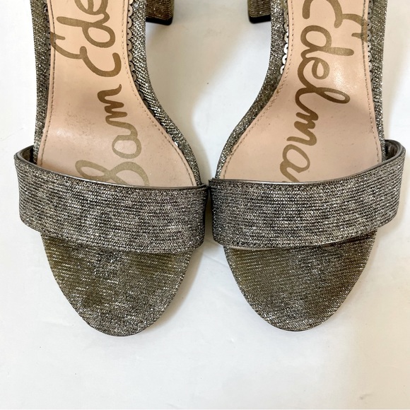 Sam Edelman Yaro Metallic Block Heel Size 8 Wide - Picture 7 of 12